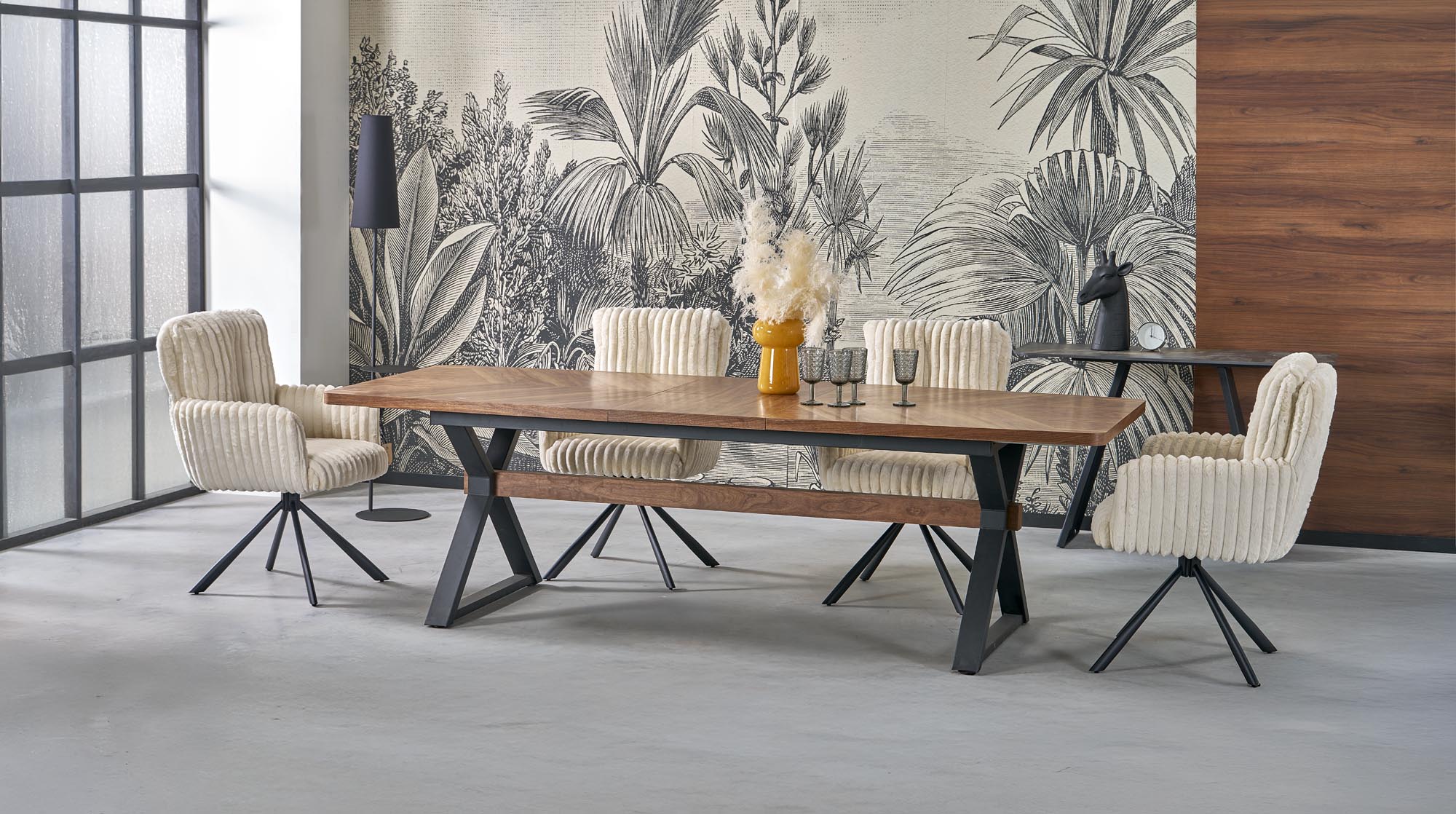 BARON extension table, walnut / black - Image 7