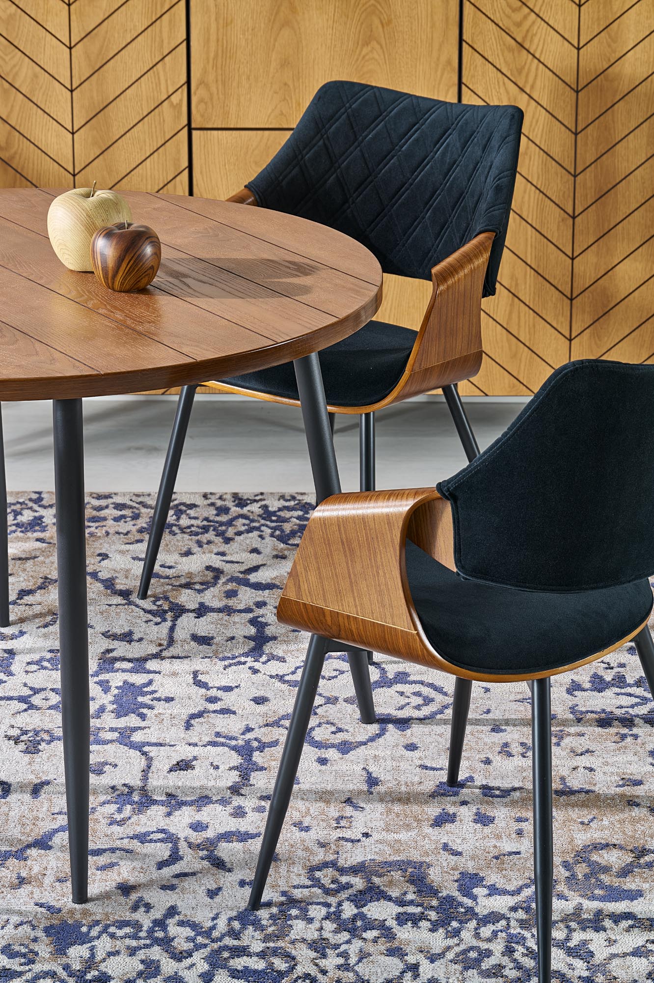 BARRY round table, walnut / black - Image 7