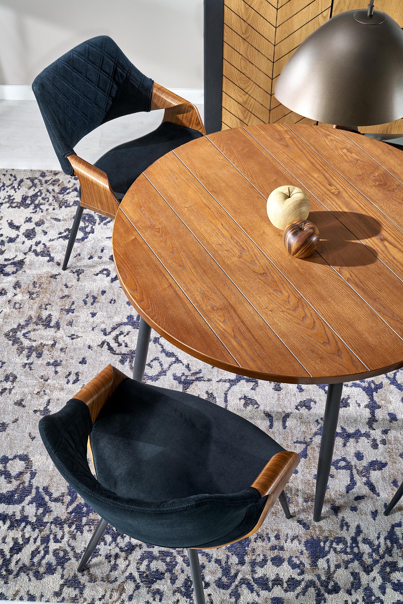 BARRY round table, walnut / black - Image 9