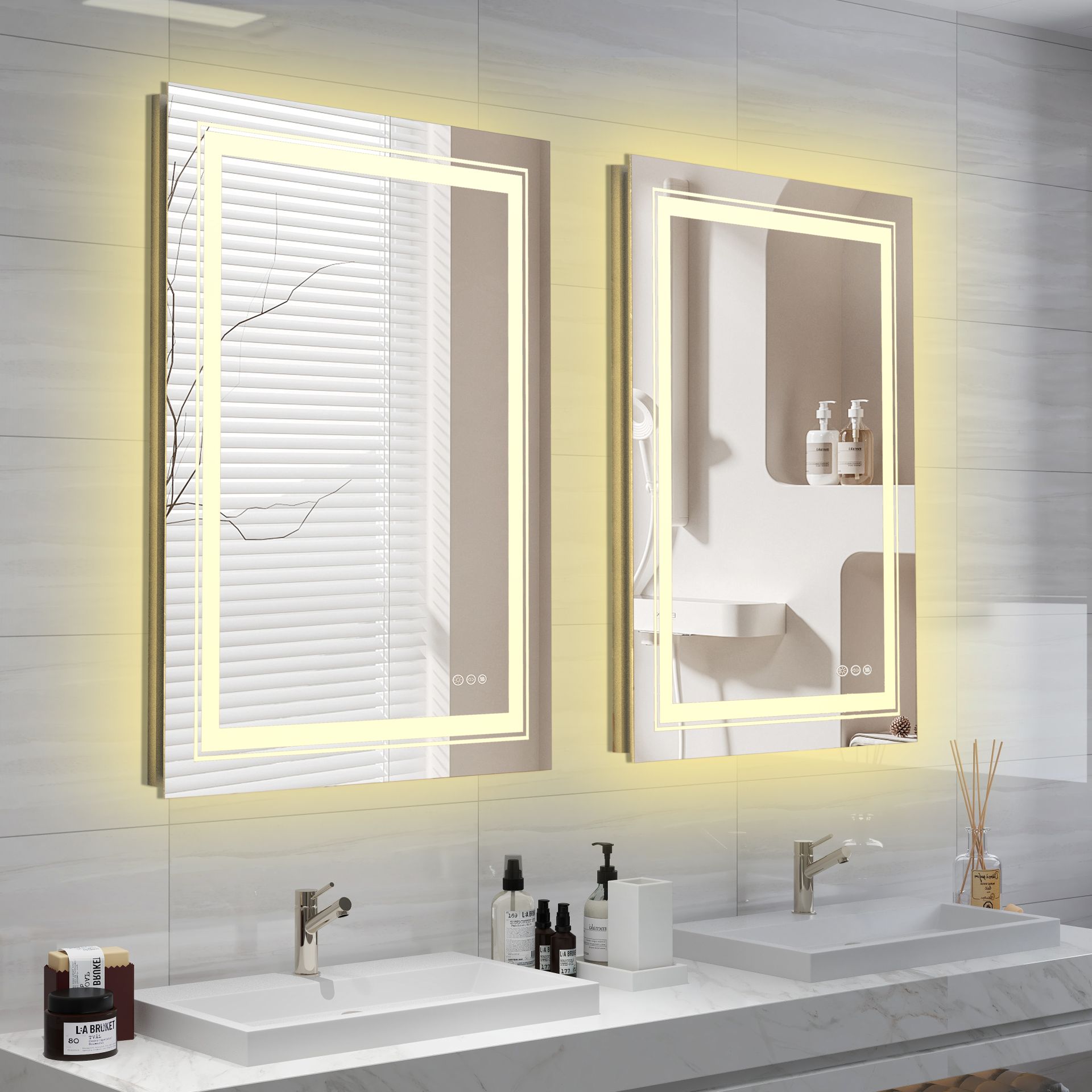 VERO bathroom wall mirror, silver - Image 8