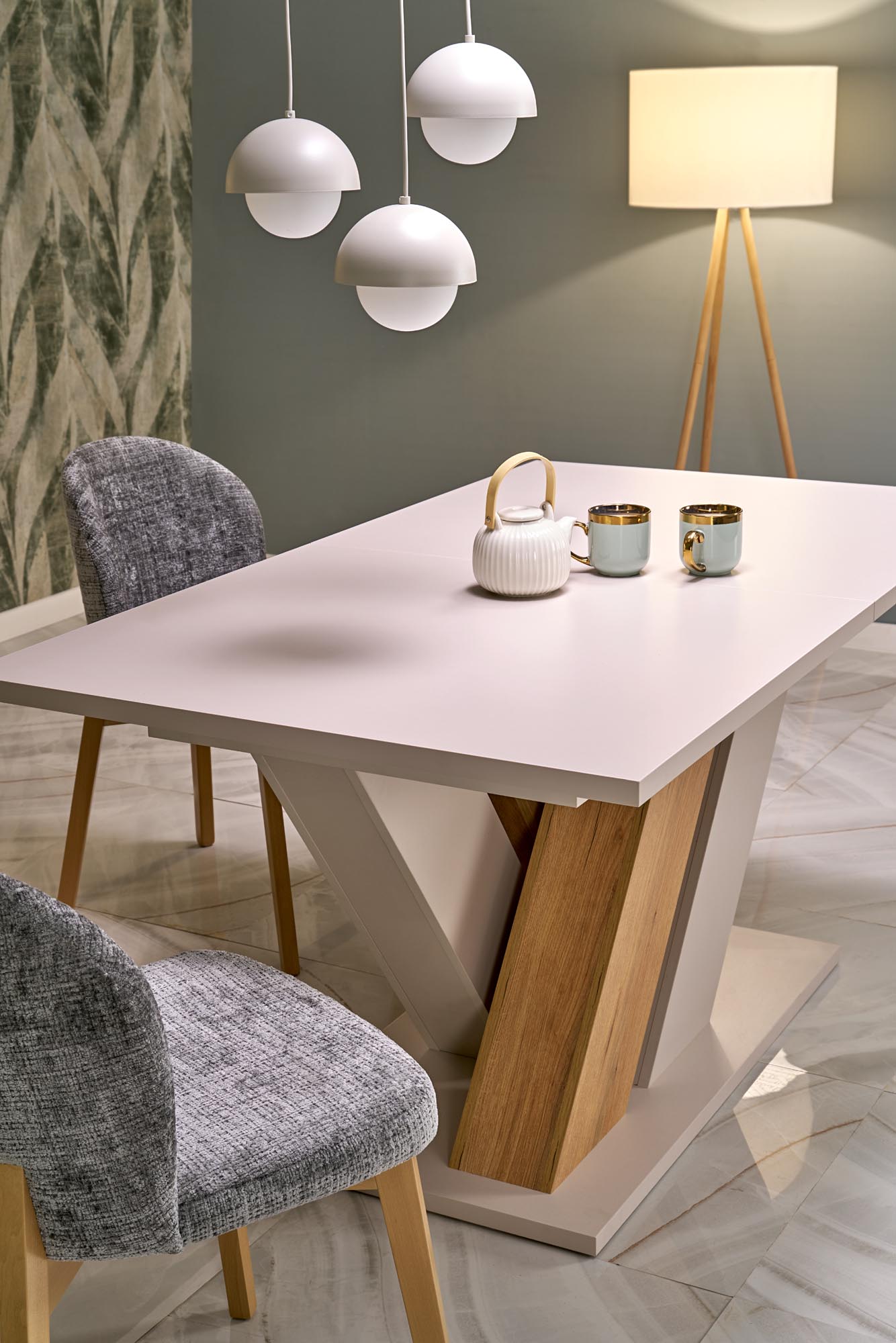 BRANDON extension table, cashmere / cremona oak - Image 11