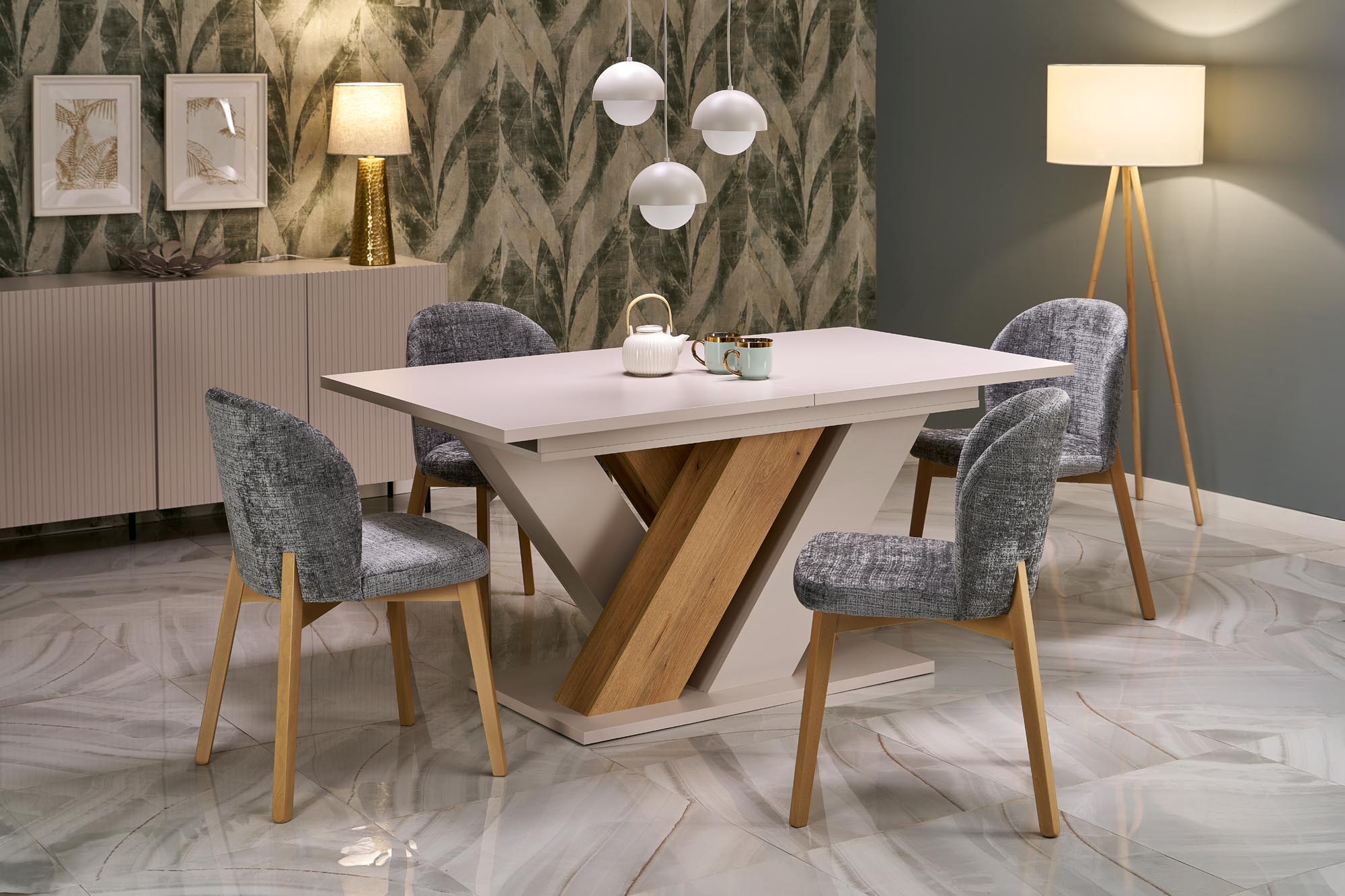 BRANDON extension table, cashmere / cremona oak - Image 14