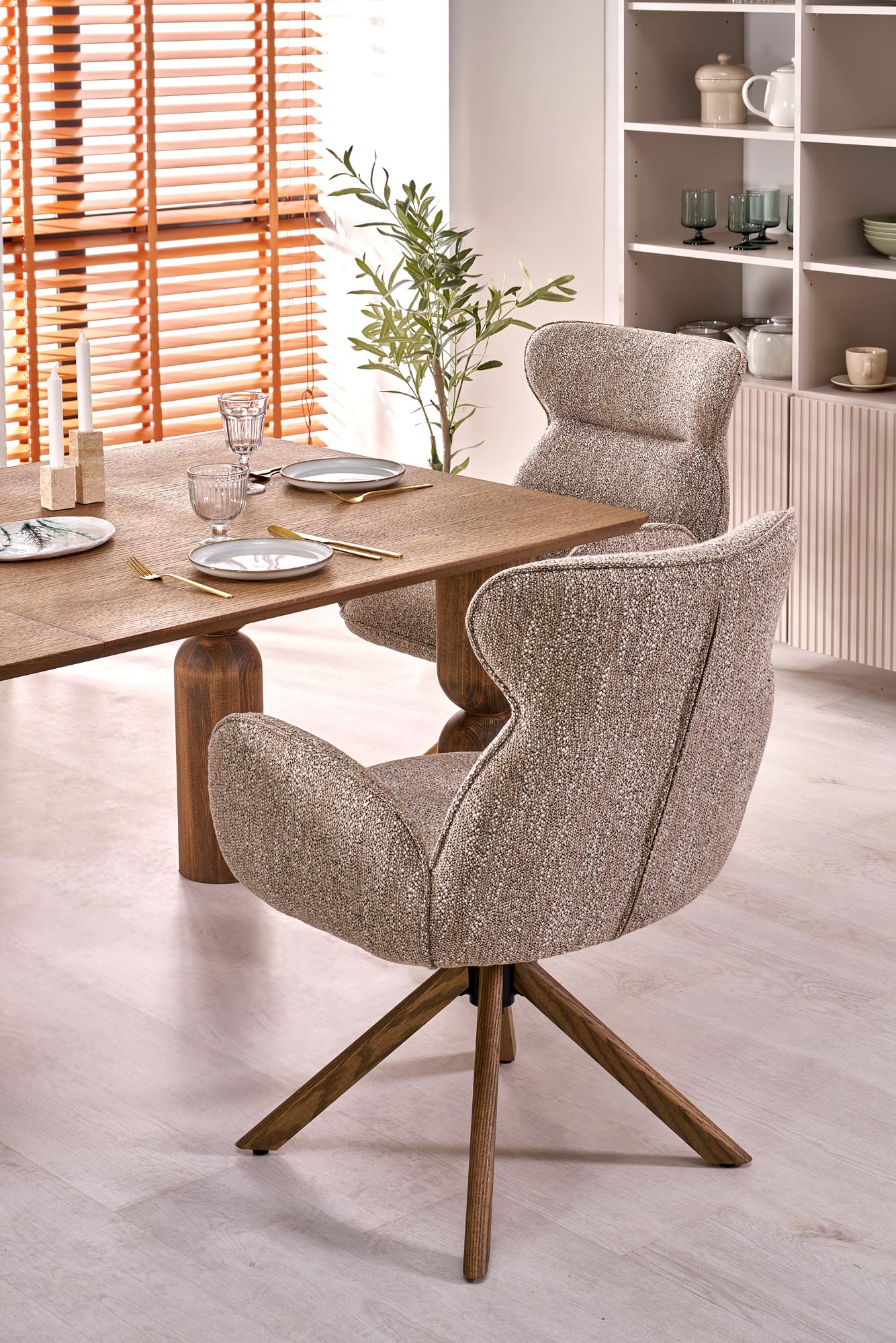 JAPANDI extension table, color: light walnut / light walnut - Image 14