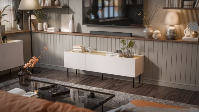 FELLINI TV stand 150 cashmere/cashmere ( 1 pcs. = 2 box )