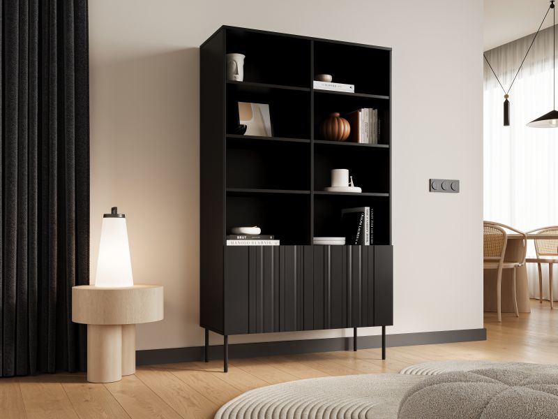 ISLA bookcase 100 black mat ( 1 pcs. = 2 box )