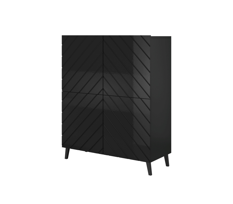 Chest of drawers ABETO mat black/ gloss black - Image 3