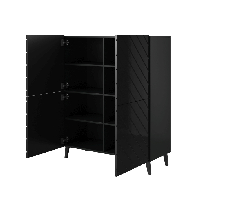 Chest of drawers ABETO mat black/ gloss black - Image 4