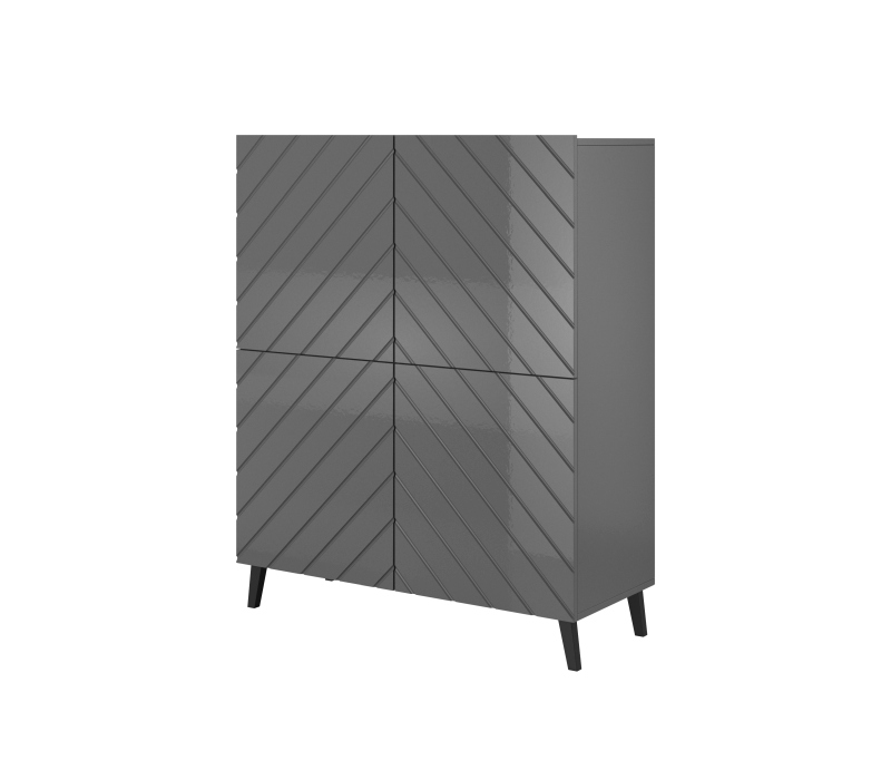 Chest of drawers ABETO mat graphite/ gloss graphite - Image 3
