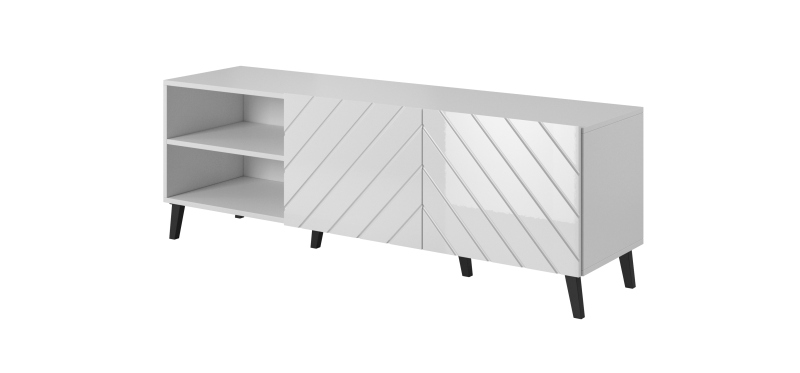 TV stand 150 ABETO mat white/ gloss white - Image 3