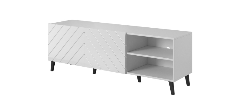 TV stand 150 ABETO mat white/ gloss white - Image 5