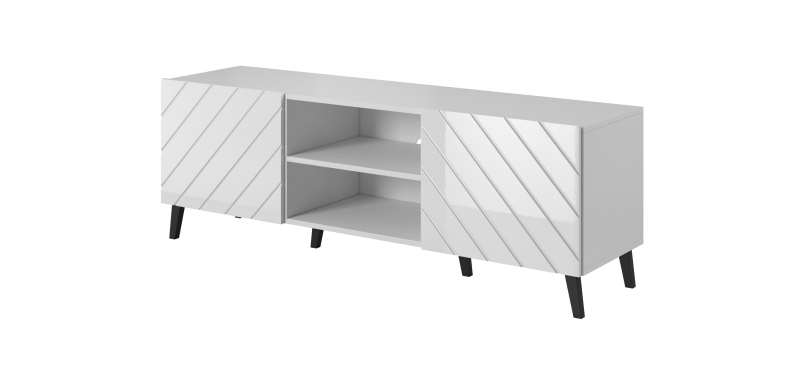 TV stand 150 ABETO mat white/ gloss white - Image 7