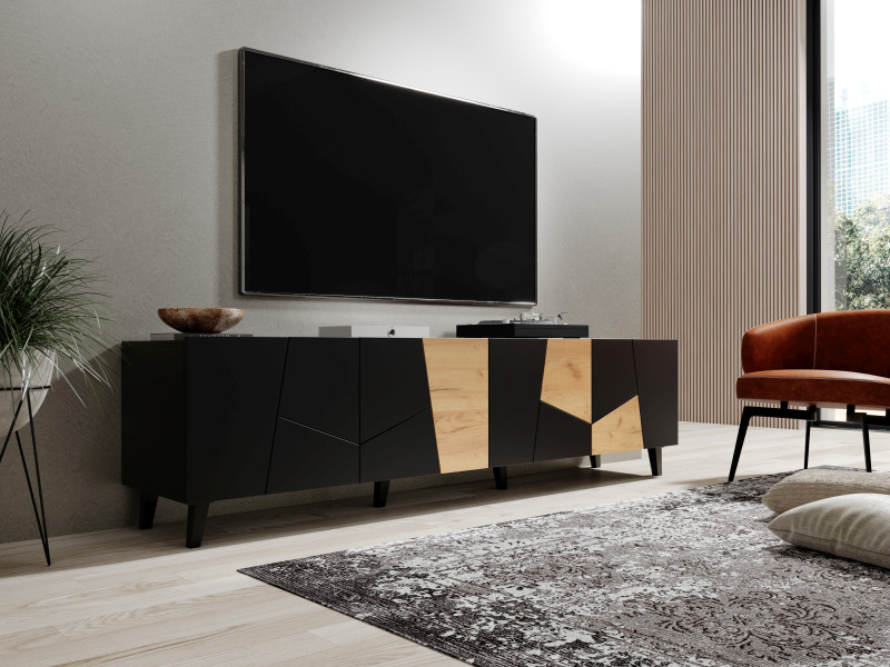 ETNA TV stand black/black/craft oak - Image 3