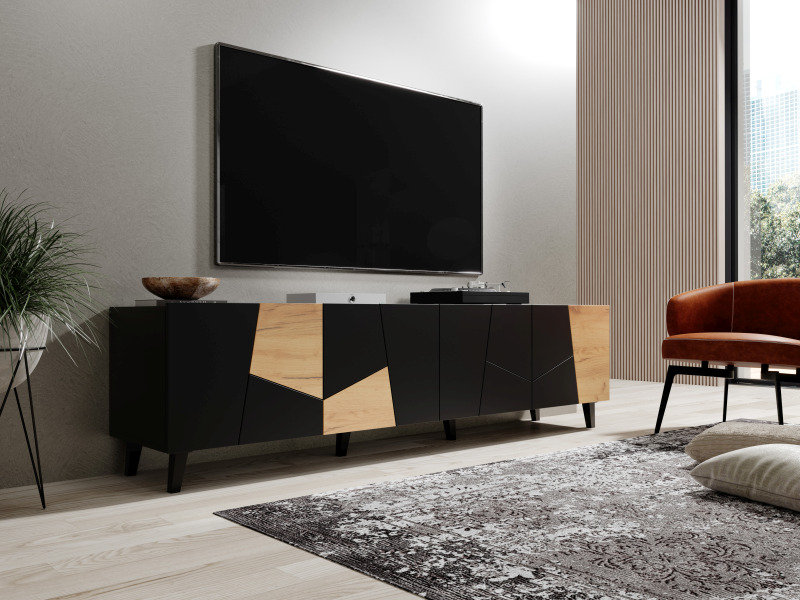 ETNA TV stand black/black/craft oak - Image 4