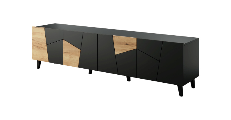 ETNA TV stand black/black/craft oak - Image 5