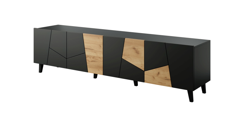 ETNA TV stand black/black/craft oak - Image 6