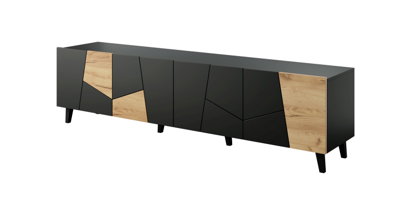ETNA TV stand black/black/craft oak - Image 7