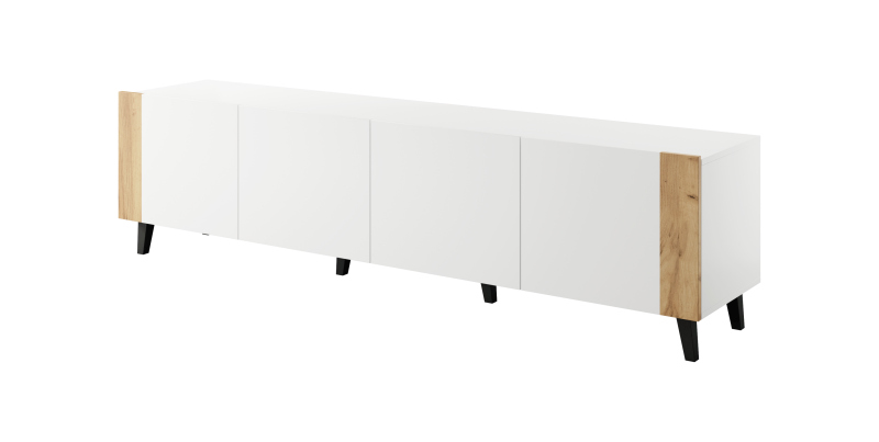 FARO TV stand white/white/craft oak - Image 3