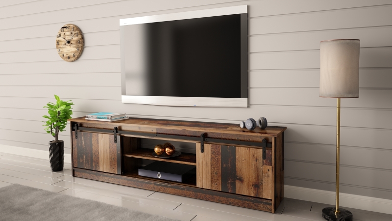 GRANERO TV stand olad wood/ old wood - Image 4