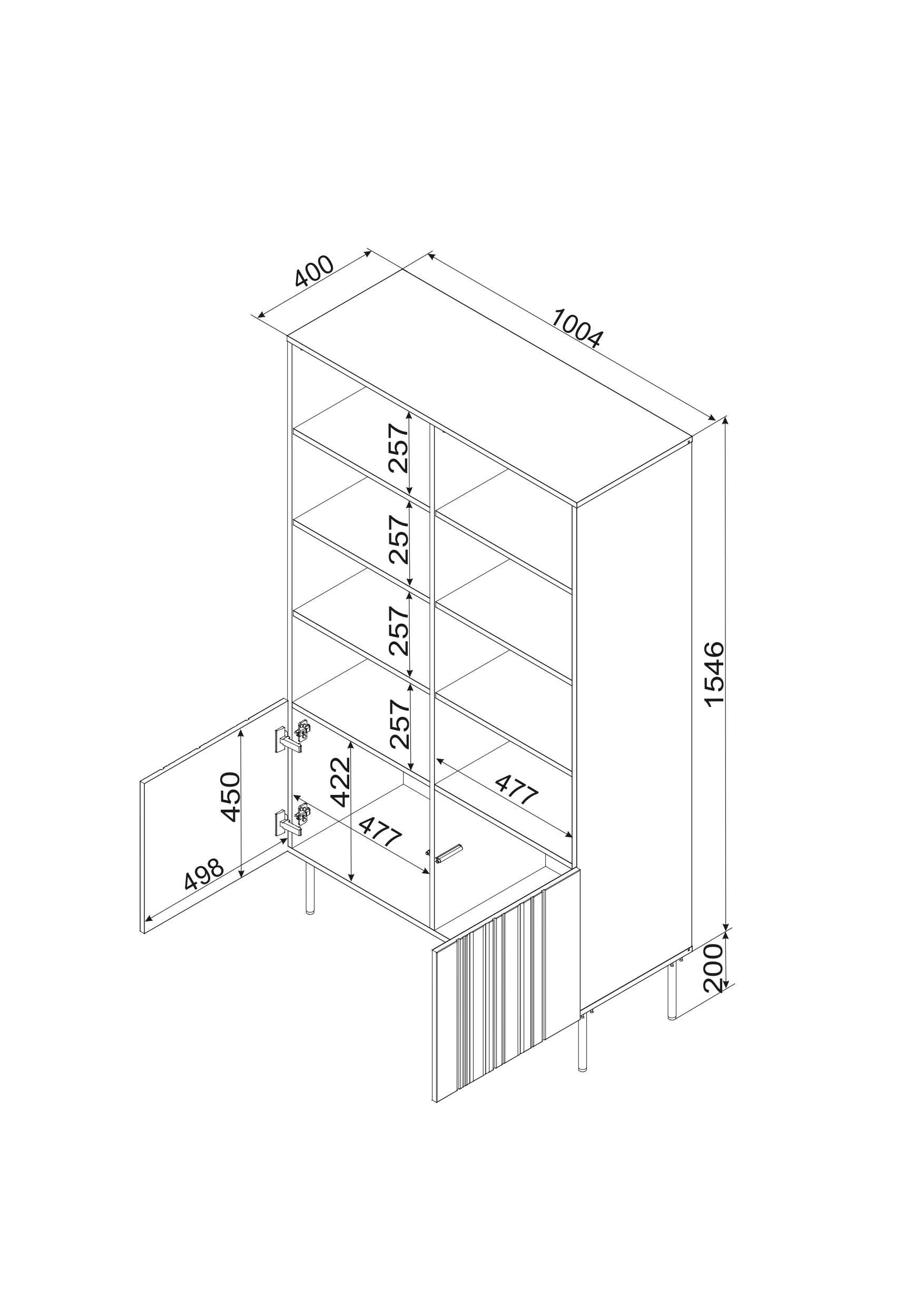 ISLA bookcase 100 black mat ( 1 pcs. = 2 box ) - Image 5