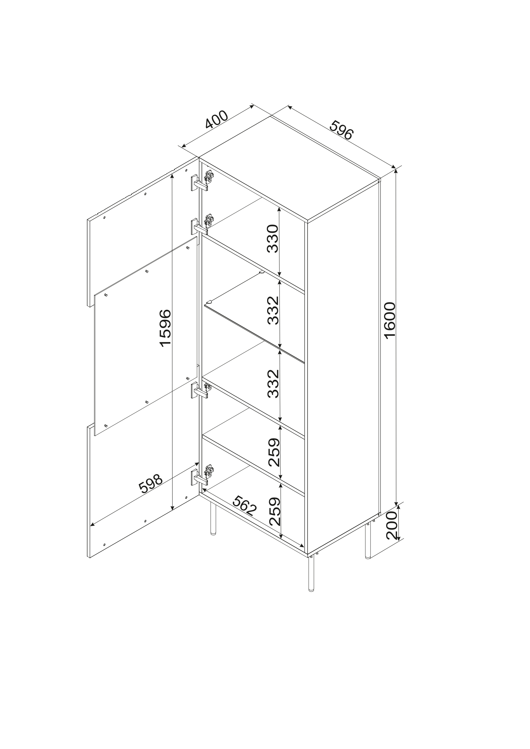ISLA cabinet 60 black mat ( 1 pcs. = 2 box ) - Image 5