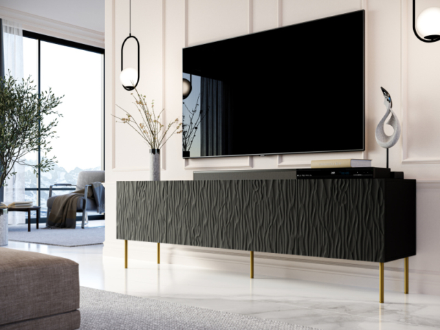 JUNGLE TV stand black mat/ black mat