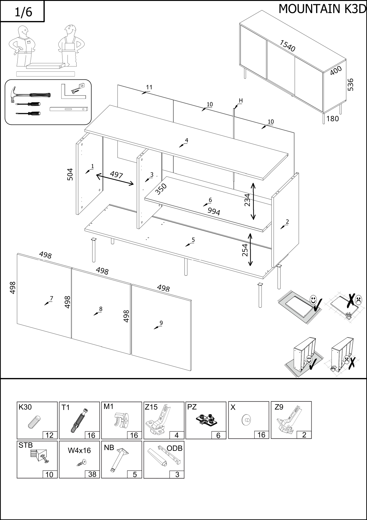 MOUNTAIN chest of drawer 150(3D) black ( 1 pcs. = 2 boxes ) - Image 5