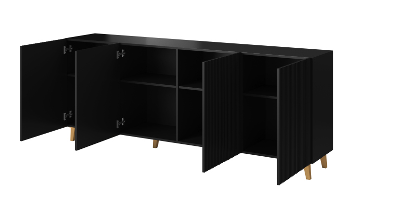 PAFOS chest of drawers 200 4D black/black - Image 4