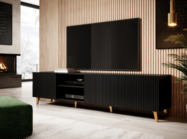 PAFOS TV stand 200/4D black/black