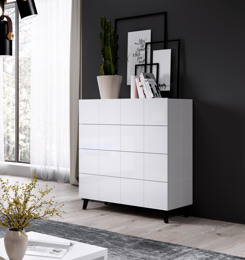 chest of drwewr KOM4S REJA white gloss/white gloss - Image 13