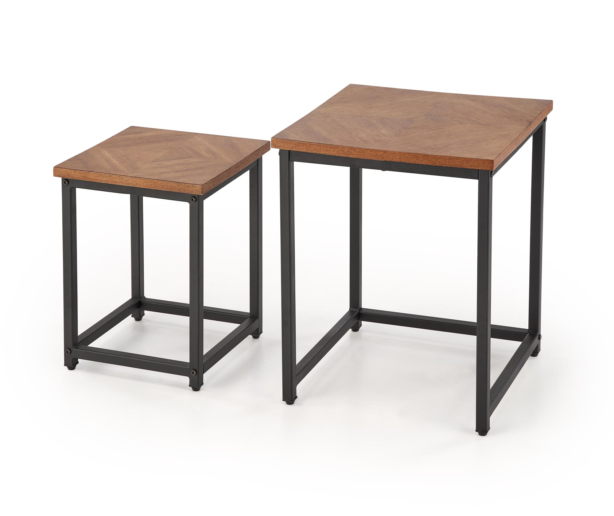 ELZA set of 2 coffee tables, walnut/black - Image 4