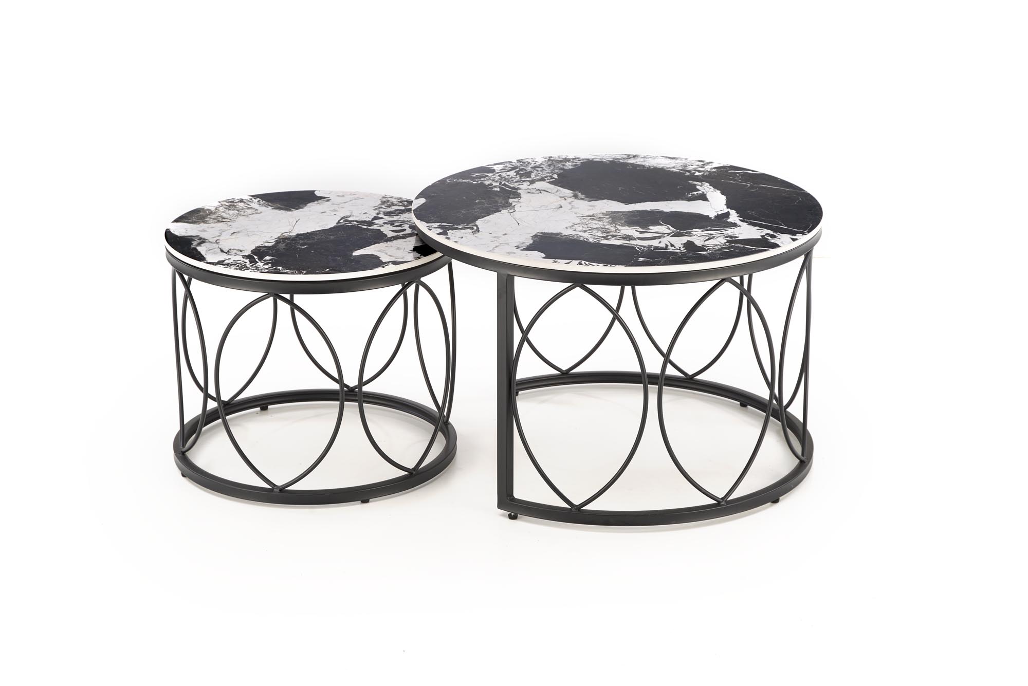 ALEXANDRA set of two coffee tables, black marble / black - Image 5