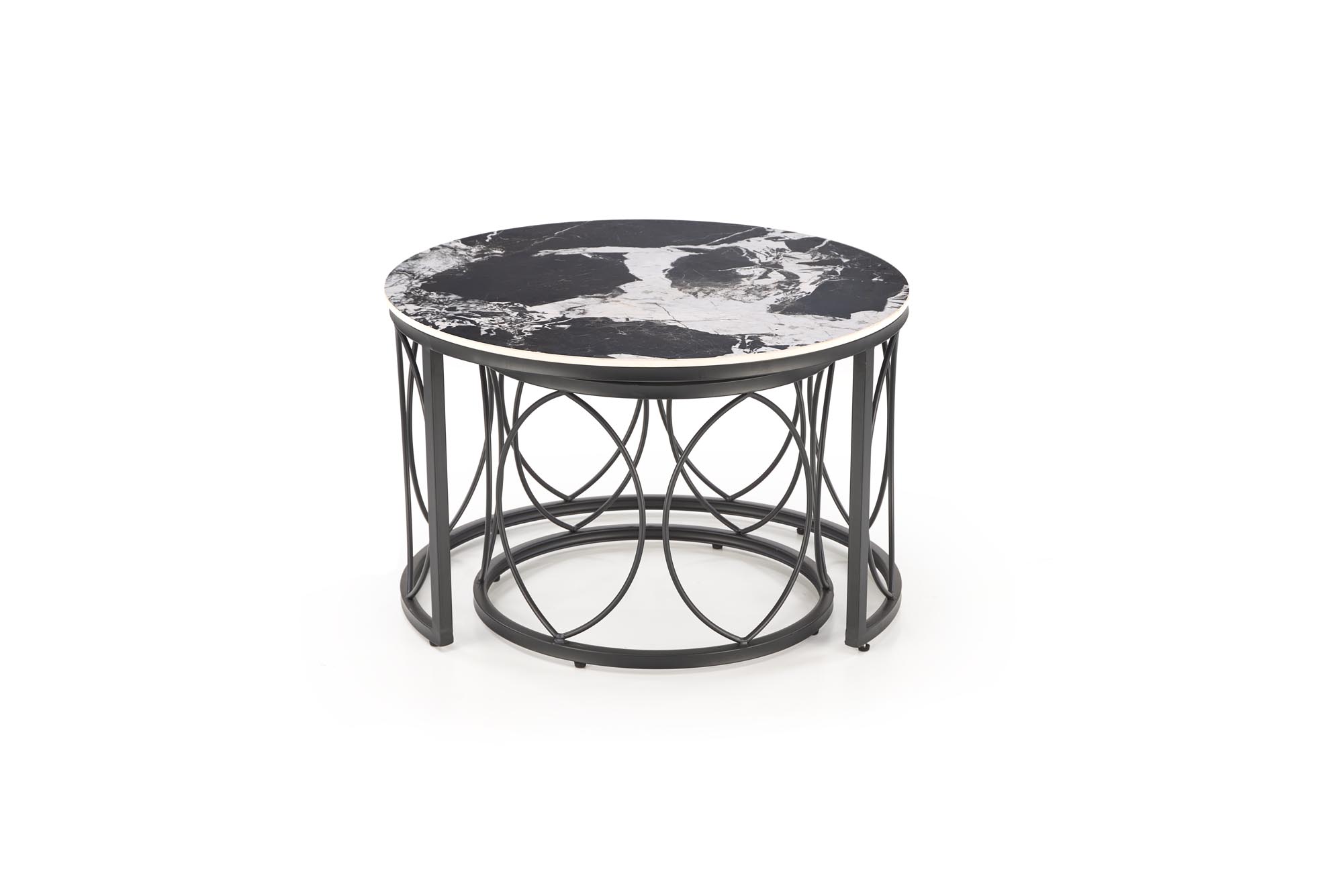 ALEXANDRA set of two coffee tables, black marble / black - Image 8