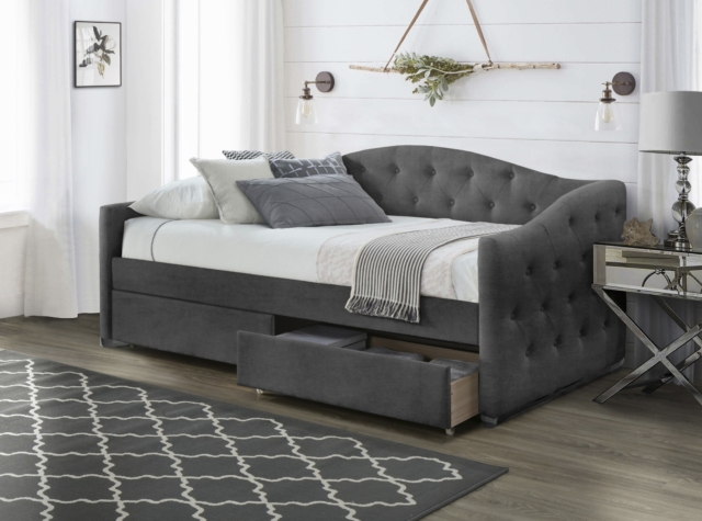 ALOHA bed with drawers, color: grey