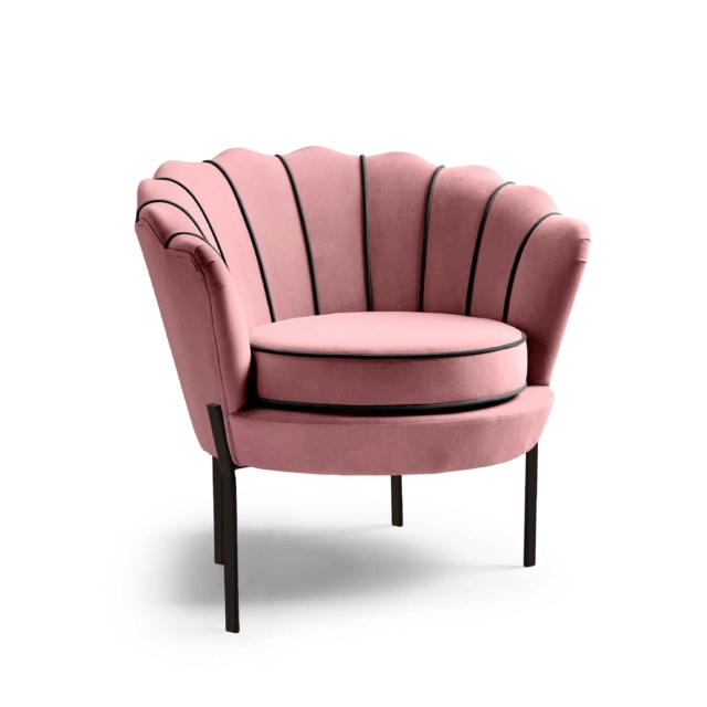 ANGELO leisure armchair pink / black