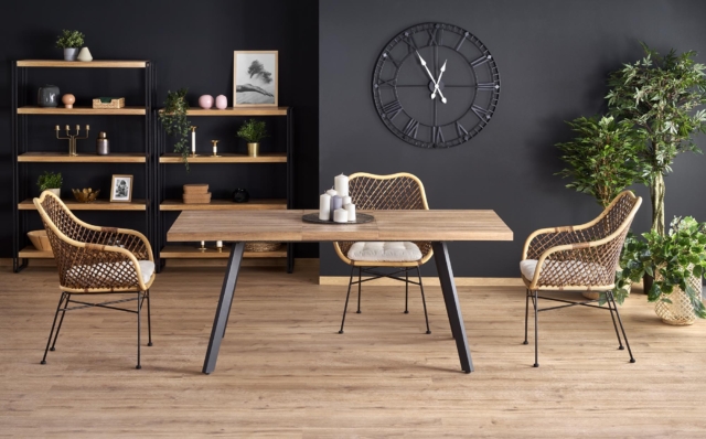 BERLIN extension table, walnut / black