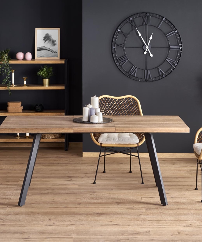 BERLIN extension table, walnut / black