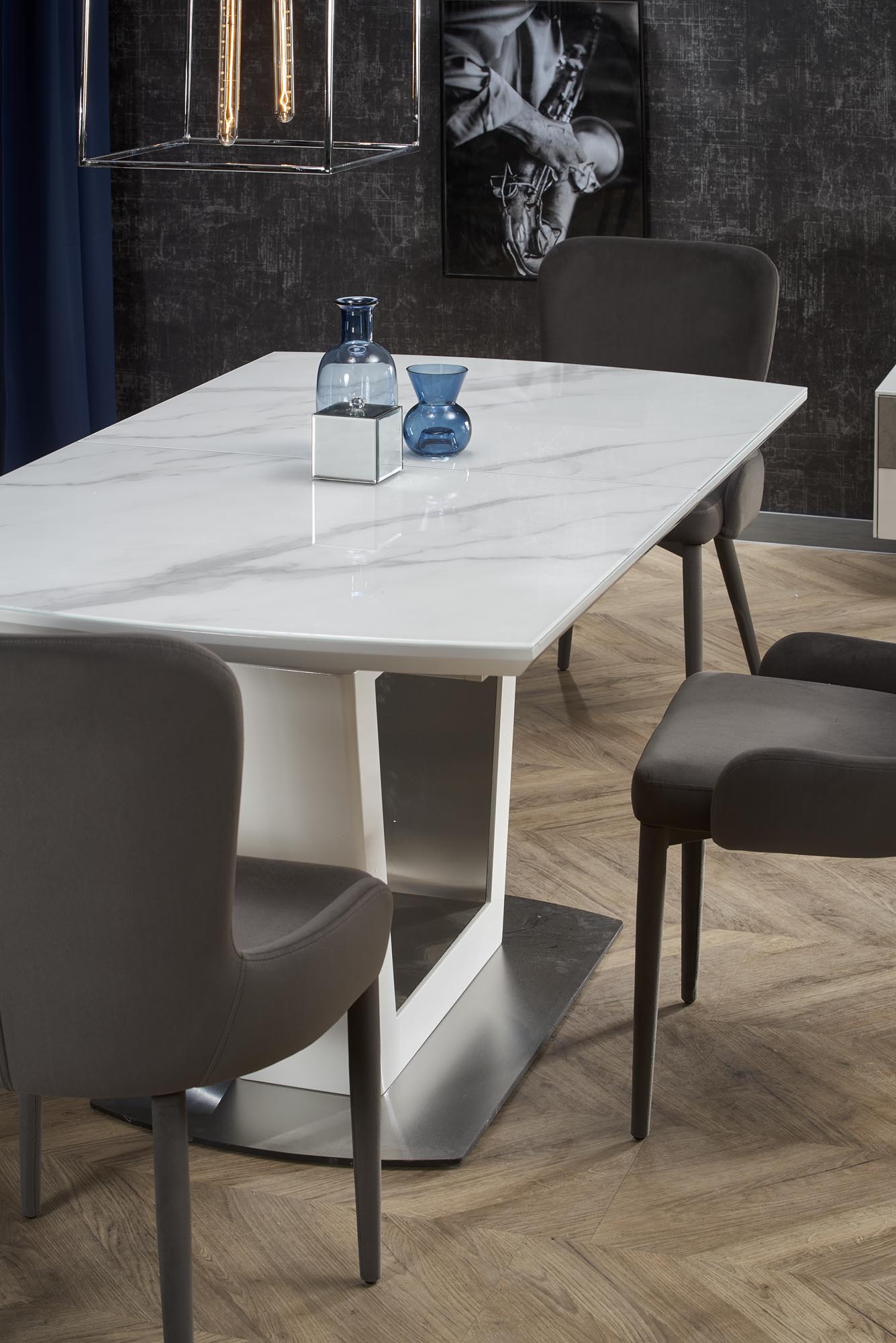 BLANCO extension table, color: white marble - white - Image 4