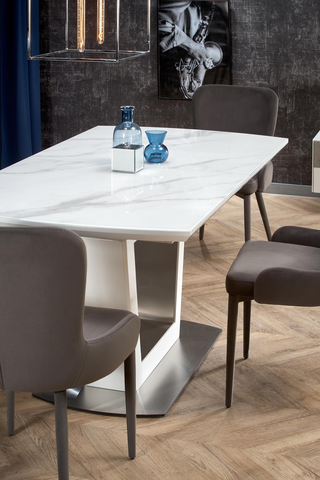 BLANCO extension table, color: white marble - white - Image 5