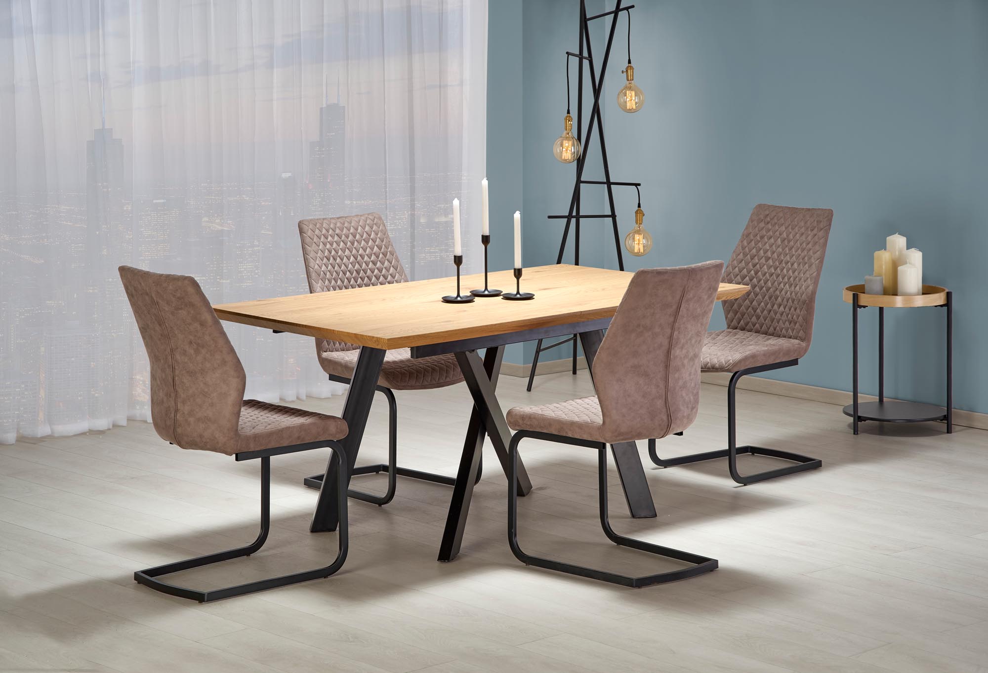 CAPITAL extension table 180-240 cm, gold oak / black
