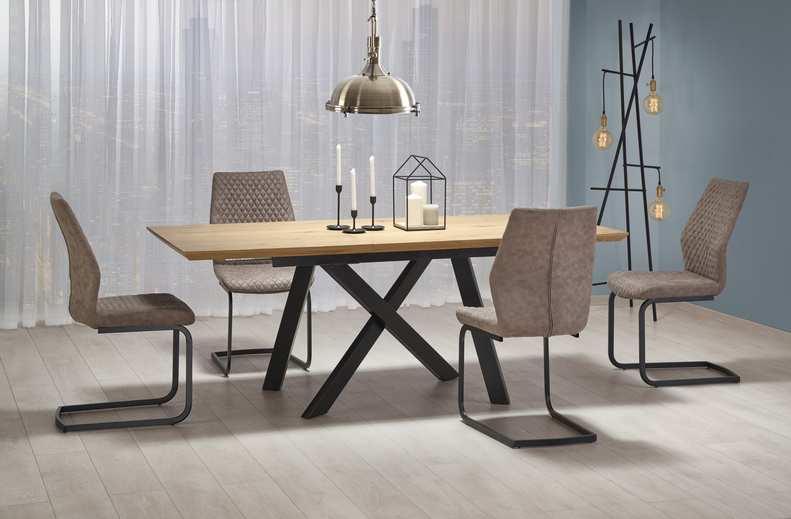 CAPITAL extension table 180-240 cm, gold oak / black - Image 3