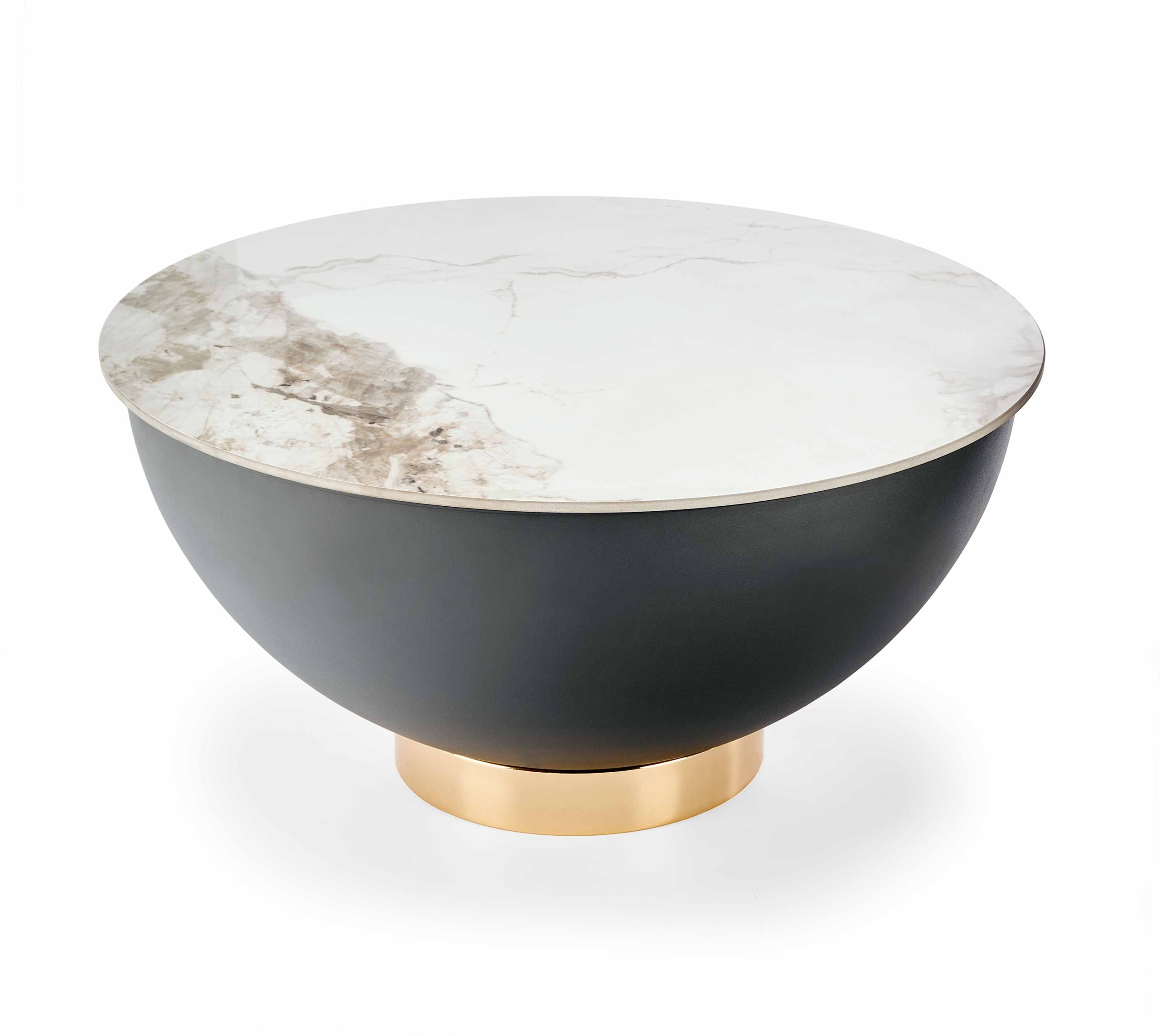 CECILIA coffee table, marble / grey / gold
