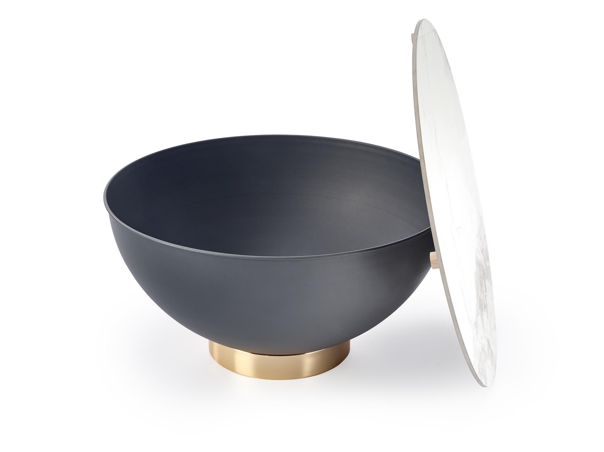 CECILIA coffee table, marble / grey / gold - Image 6