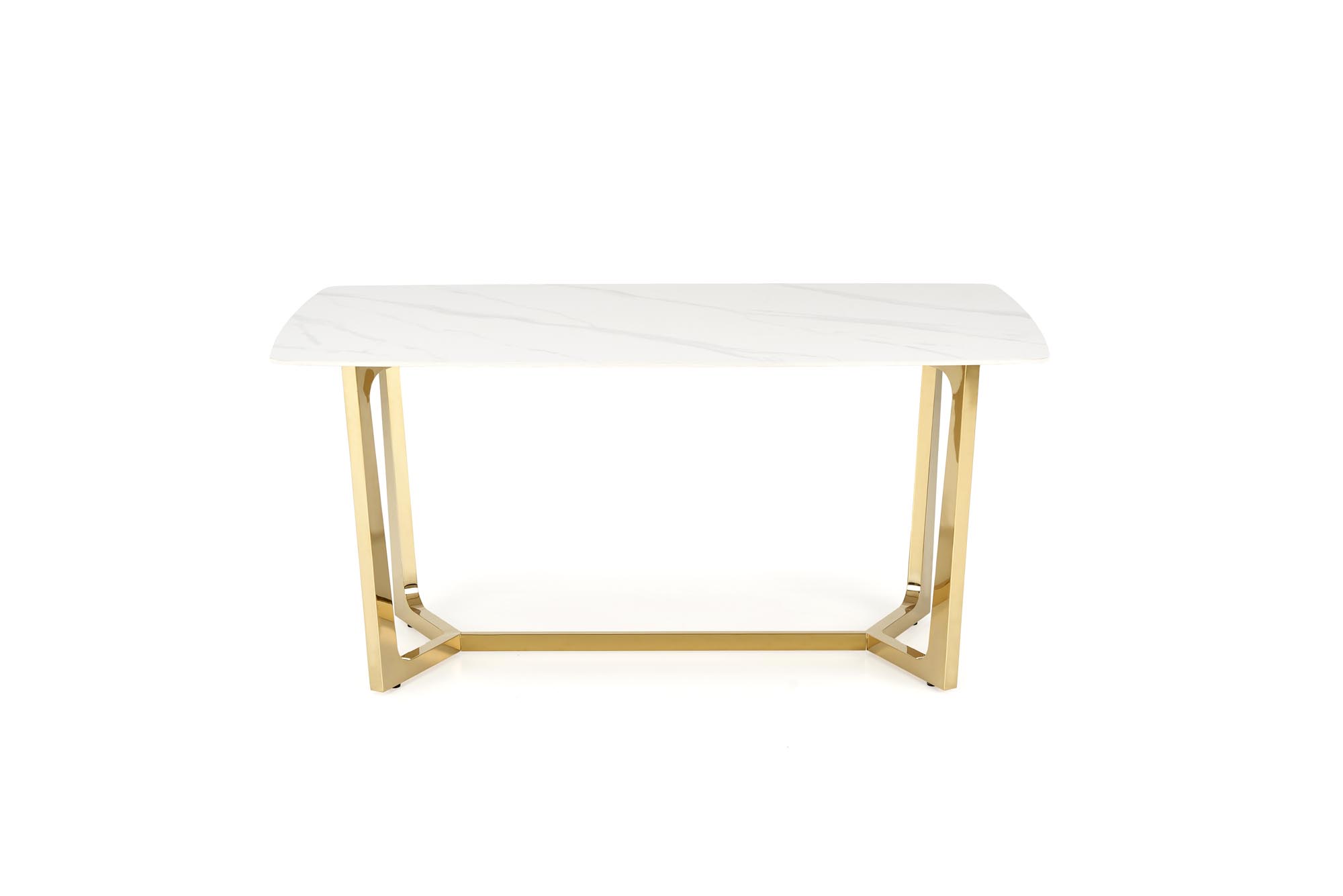 CLEMENTE table, color: top - white marble, legs - gold - Image 4