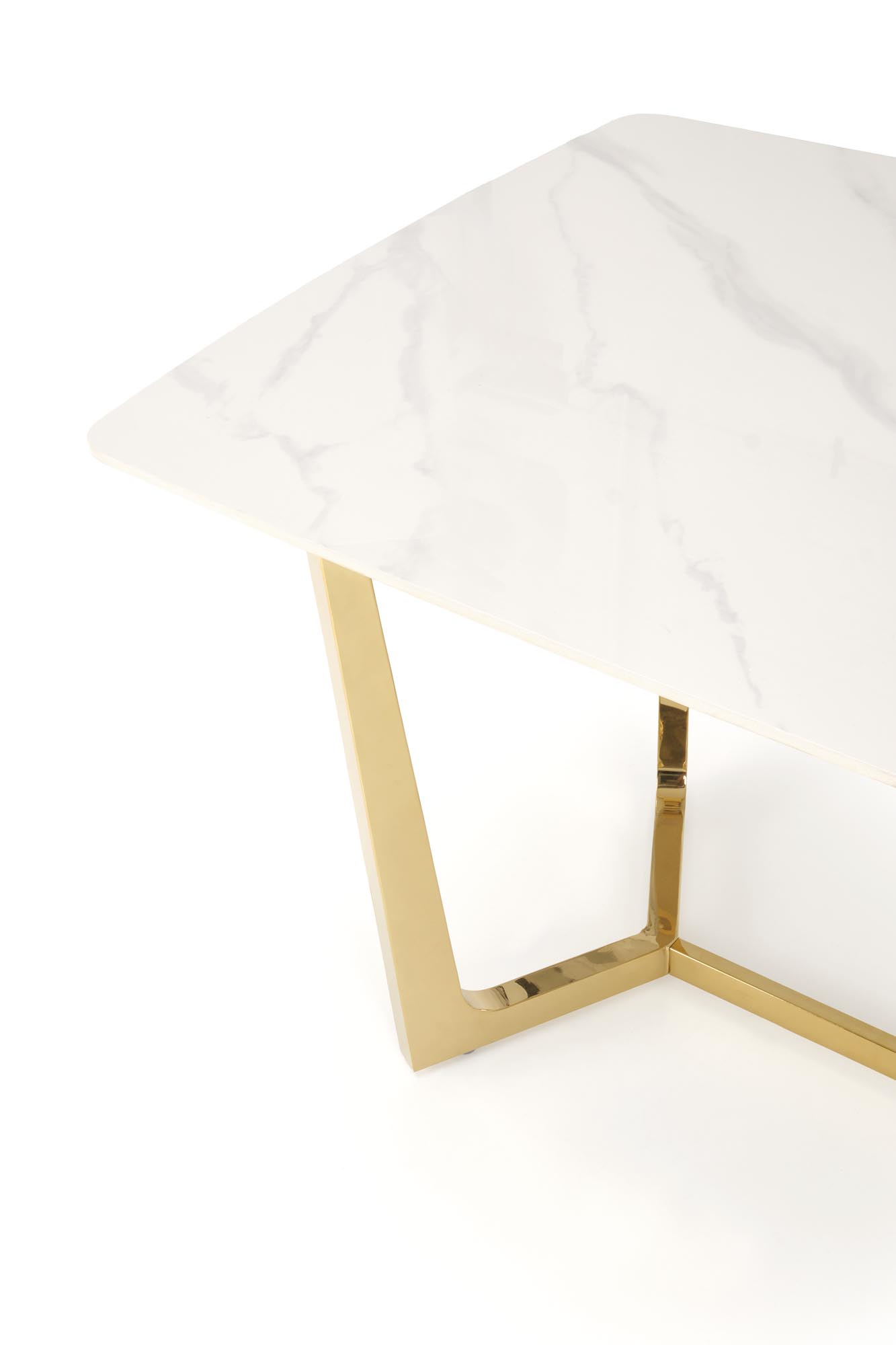 CLEMENTE table, color: top - white marble, legs - gold - Image 14