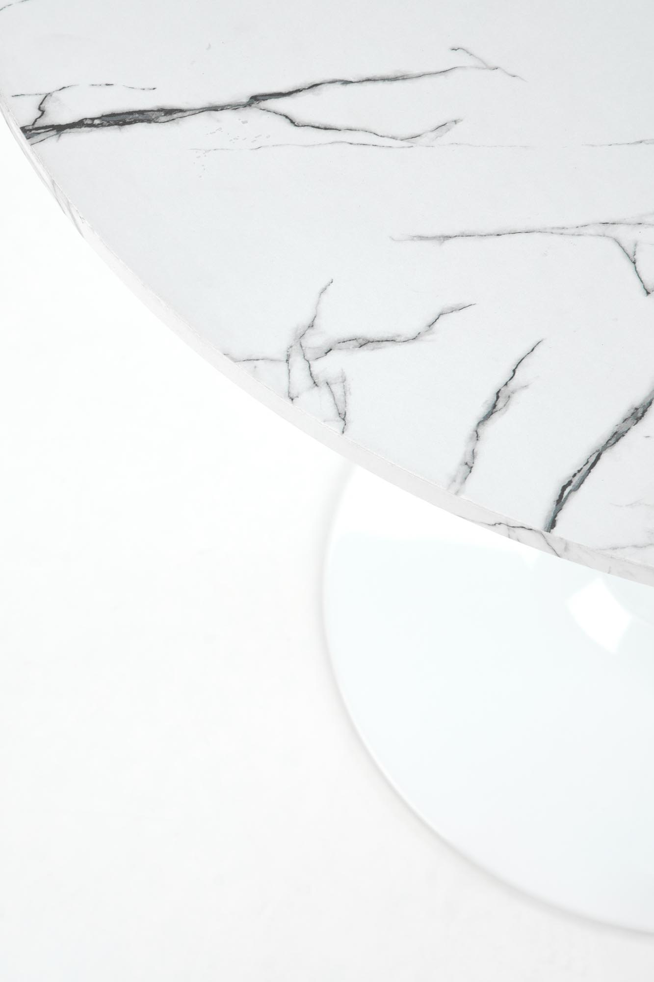 DENVER table, color: top - white marble, legs - white - Image 6
