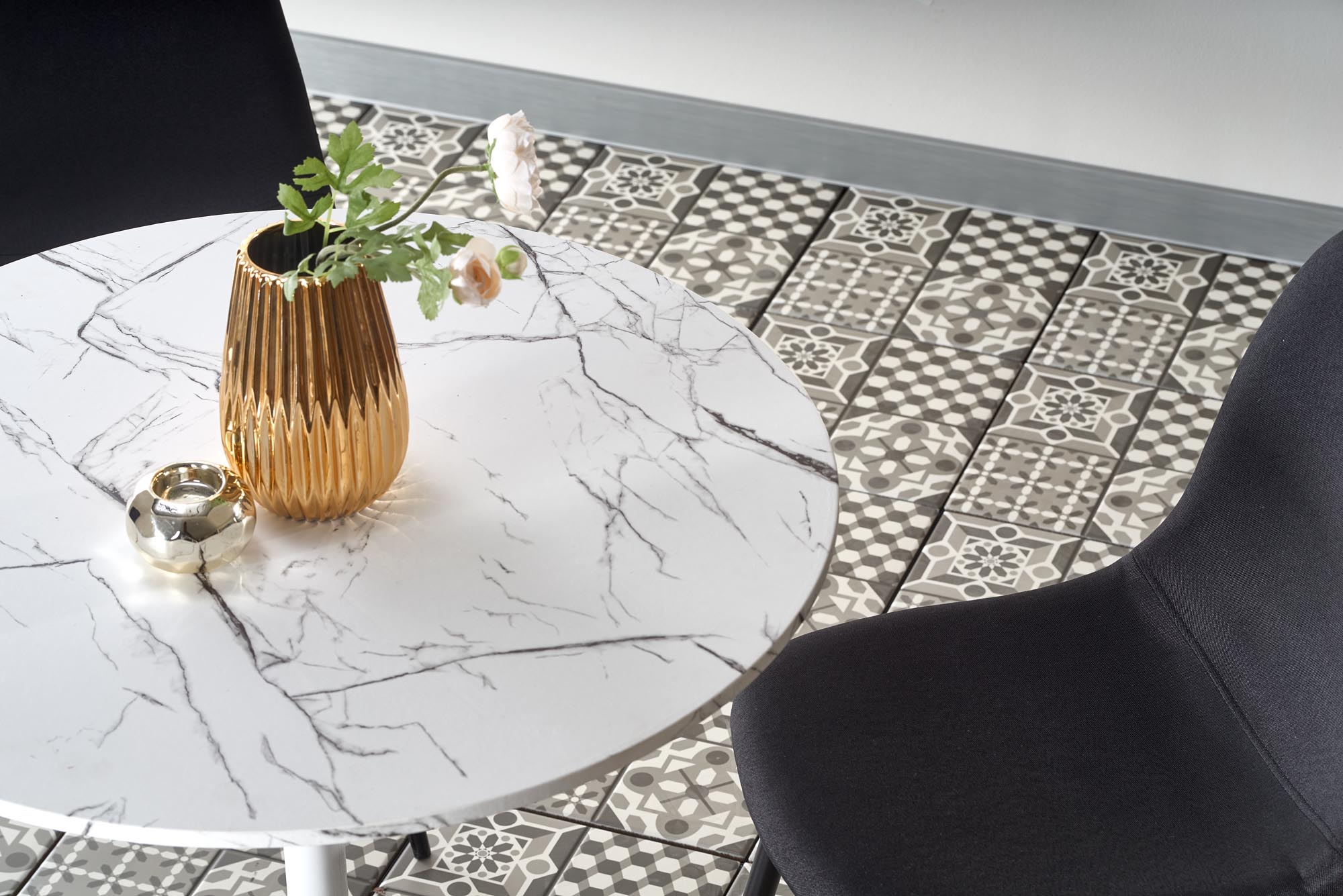 DENVER table, color: top - white marble, legs - white - Image 10