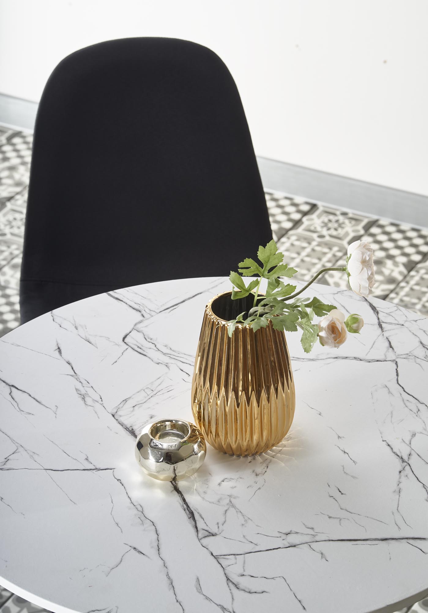 DENVER table, color: top - white marble, legs - white - Image 11