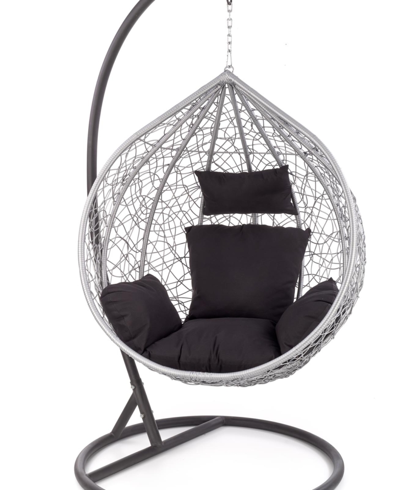 EGGY garden chair black / grey