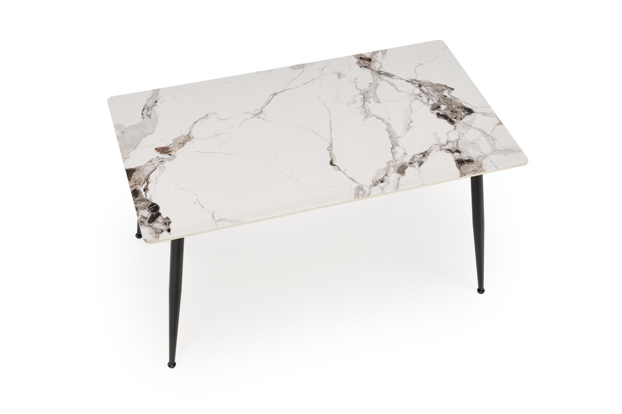 EMILIO 140 table, color: top - white marble, legs - black - Image 5