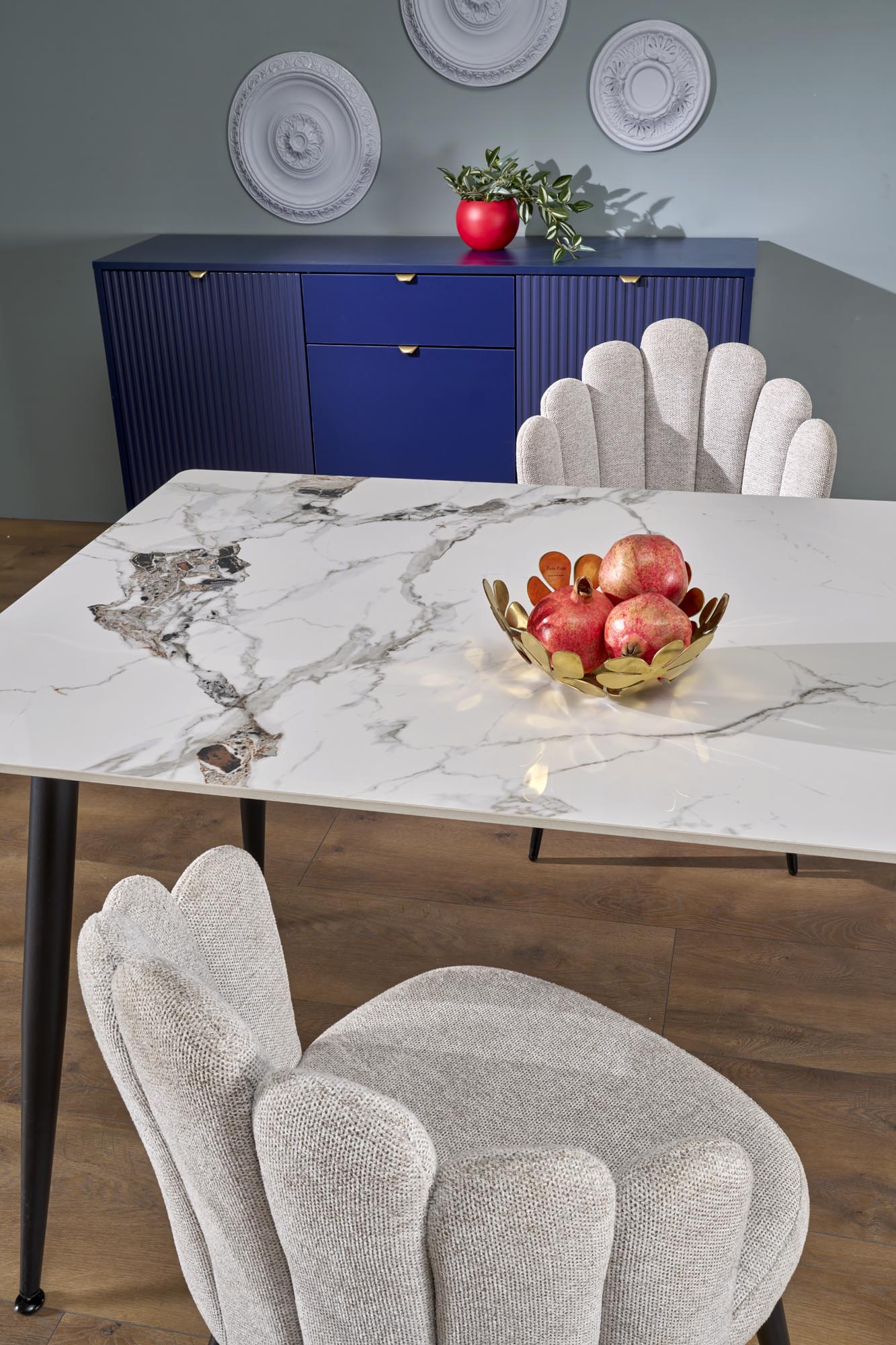 EMILIO 140 table, color: top - white marble, legs - black - Image 8